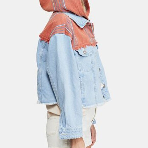 Free People Baja Denim Jacket Hoodie - Picture 3 of 12